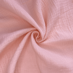 Ткань Муслин Жатый, цвет Нежно-Розовый (на отрез)  в Петрозаводске