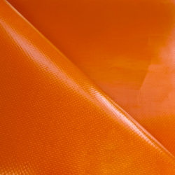 Тентовый материал ПВХ 450 гр/м2, Оранжевый (Ширина 160см), на отрез  в Петрозаводске, 450 г/м2, 699 руб