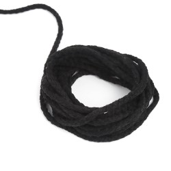 Шнур для одежды тип 2, цвет Чёрный (плетено-вязаный/полиэфир)  в Петрозаводске